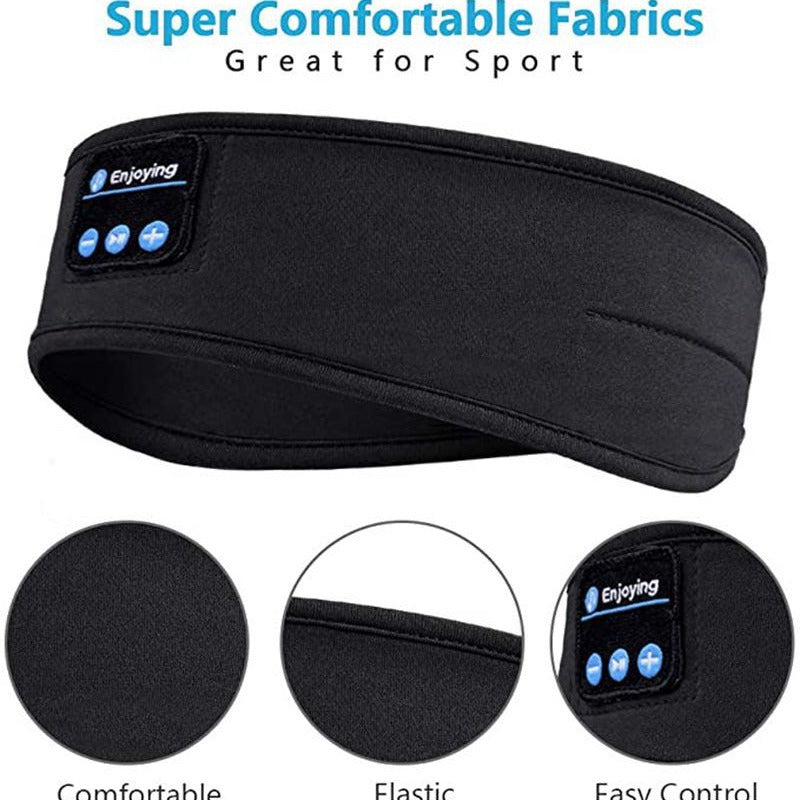Bluetooth Sleep Headband – Wireless Music Eye Mask with Built-In Speakers & Mic, 10H Battery