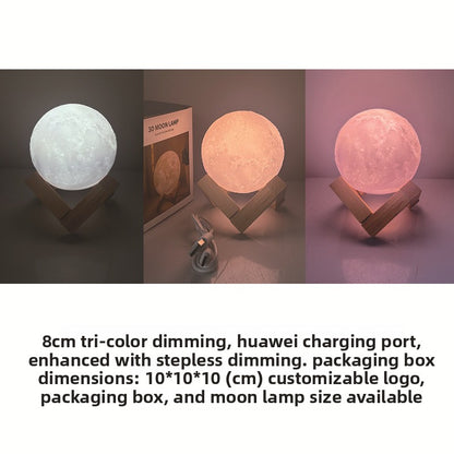 D5 Starry Moon Lamp – 3D LED Night Light with 16 RGB Colors, Remote & Touch Control